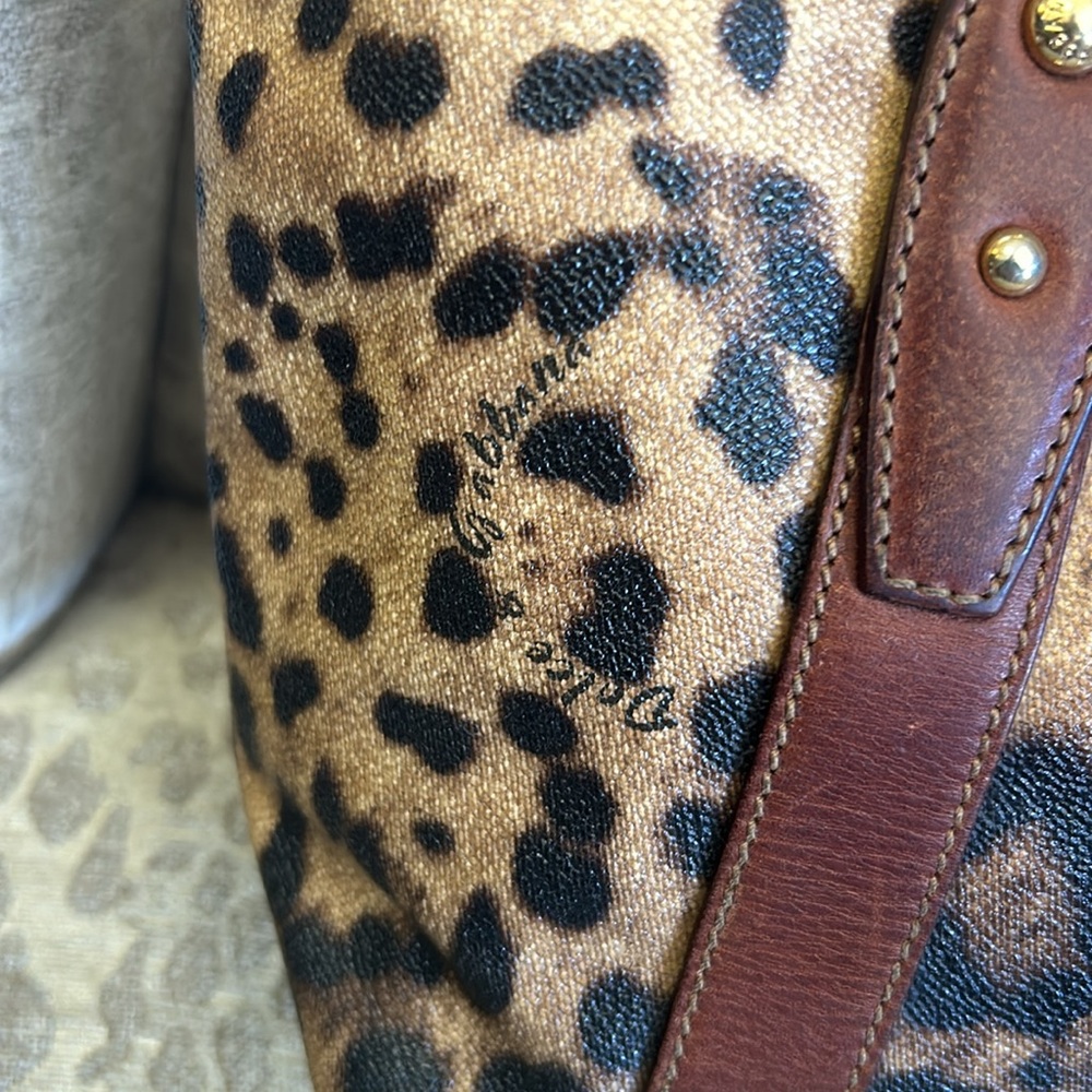 Dolce & Gabbana Brown and Black Leopard Print Tote - Picture 7 of 16